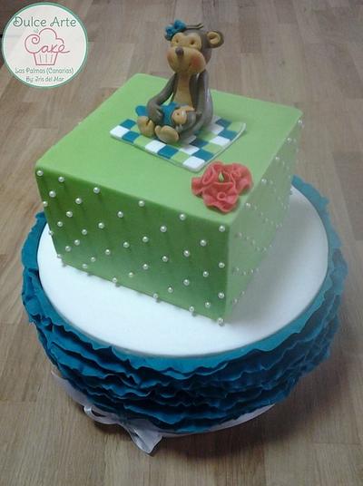 Bordes perfectos cuadrados y volantes, moneria total - Cake by Dulce Arte Cakes