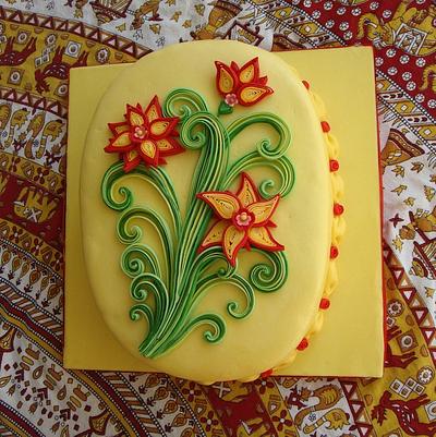 Quilled flowers - Cake by Zohreh