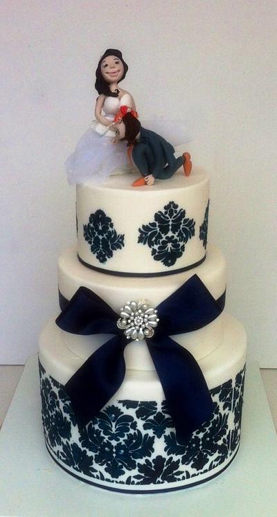 Cheeky Groom Wedding Cake. - Cake by The CandyApple Cake Company