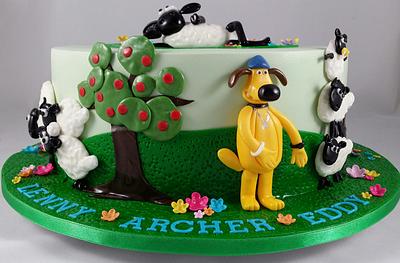 Shaun the Sheep and Friends.  - Cake by Lisa-Jane Fudge