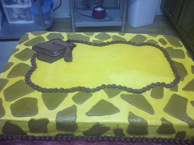 giraffe graduation cake  - Cake by Robin Shields 