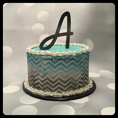 Airbrushed Chevron - Cake by Cakes & Crafts by Kass 