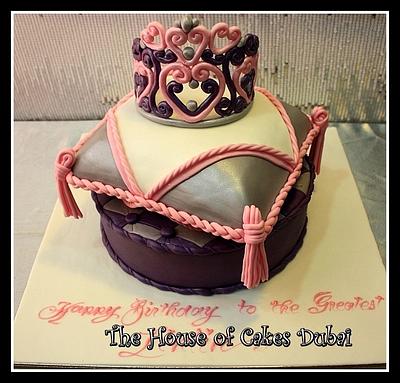 Pillow and crown cake - Cake by The House of Cakes Dubai
