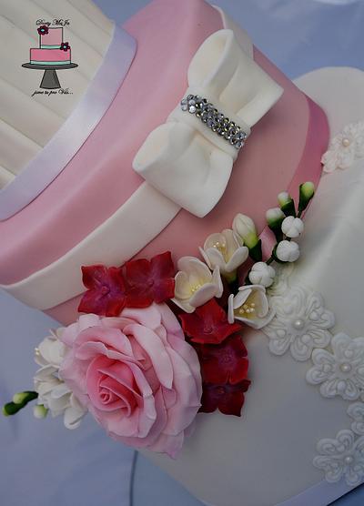 Wedding cake white - pink - Cake by Marie