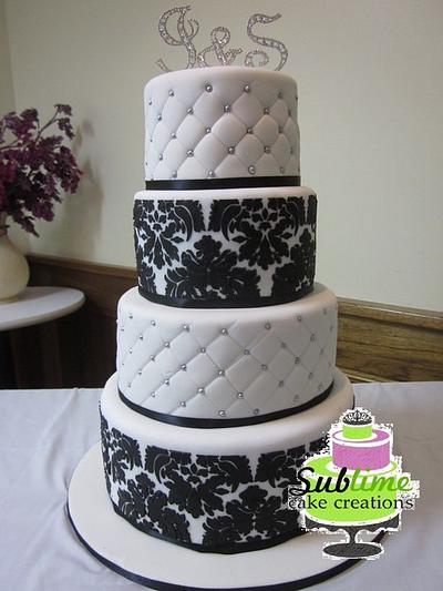 DAMASK WEDDING CAKE - Cake by Sublime Cake Creations