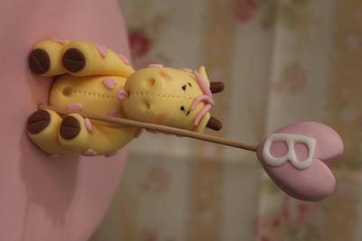 Bunting Giraffe for Girl Baby shower - Cake by Tatiana Diaz - Posh Tea Time