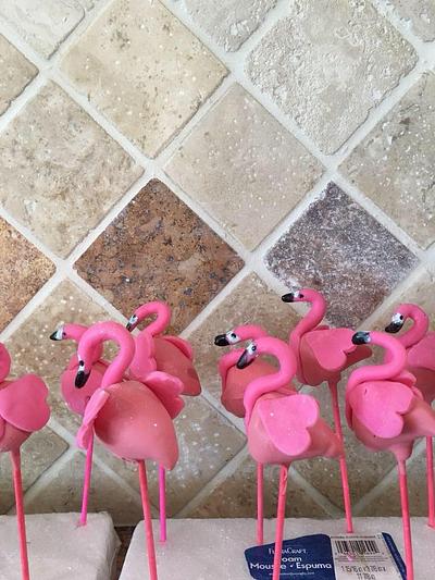 Flock of Flamingos - Cake by caymanancy