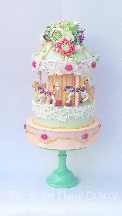 Floral cascade carousel cake  - Cake by The sugar cloud cakery