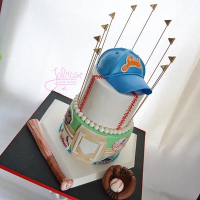 Baseball Themed Bar Mitzvah Cake - Cake by Jolirose Cake Shop