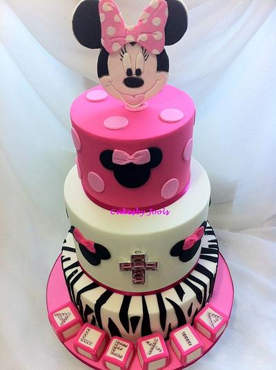 Minnie Mouse Christening Cake - Cake by Cakesby Jools