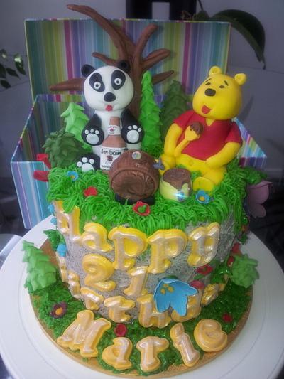 pooh and panda chillin - Cake by Johanna of Johanna's Cake Boutique