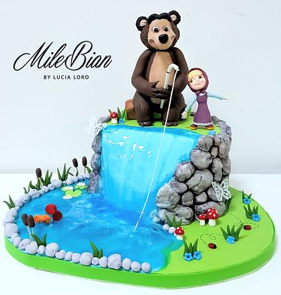 Masha and the bear water cake  - Cake by MileBian