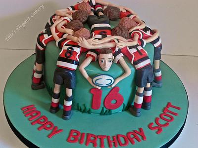 rugby cake - Cake by Ellie @ Ellie's Elegant Cakery