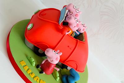 Peppa Pig car cake - Cake by Zoe's Fancy Cakes