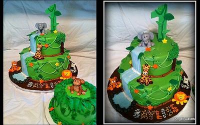 Safari Theme 1st Birthday Cake - Cake by Angel Rushing