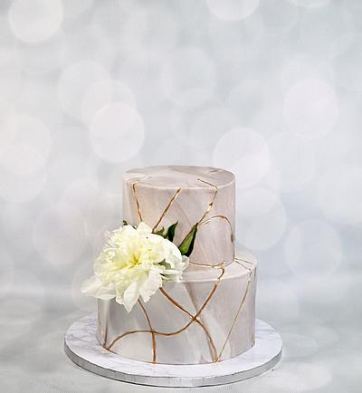 Grey Marbled wedding cake - Cake by soods