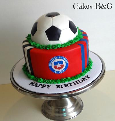 Soccer themed cake - Cake by Laura Barajas 