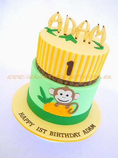 Cheeky Monkey 1st Birthday Cake - Cake by Leah Jeffery- Cake Me To Your Party