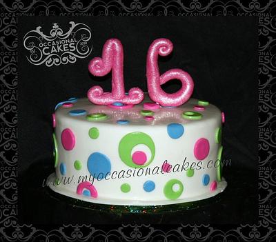 Sweet 16 - neon dots - Cake by Occasional Cakes