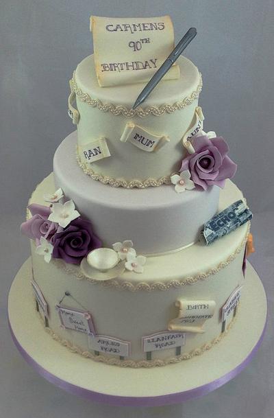 Vintage 90th Birthday Cake - Cake by DeVoliCakes