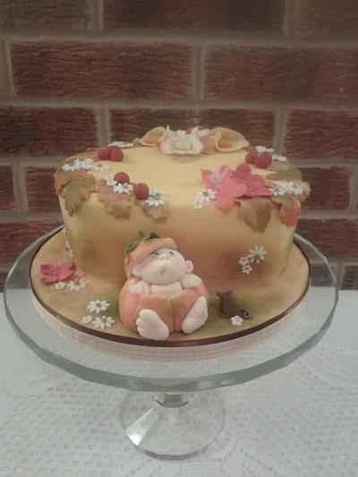 Pumpkin baby floral harvest cake - Cake by Karen's Kakery