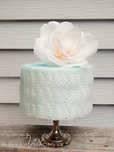 Lacy Wafer Paper Rose Cake - Cake by Rebekah Naomi Cake Design