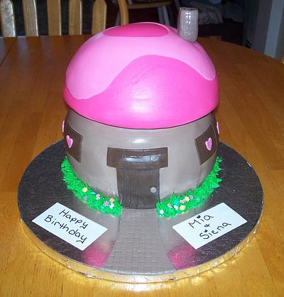 Girls Smurf Mushroom House - Cake by Melissa D.