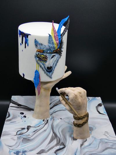 The 1 cake collaboration " fantasy painting " - Cake by Olina Wolfs