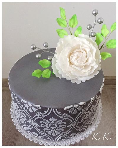 Peony cake - Cake by KaterinaCakes