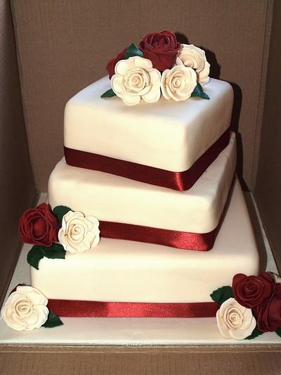 Rose twisted wedding cake - Cake by Deb-beesdelights