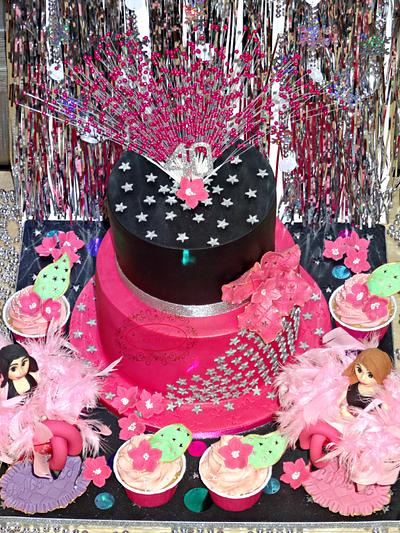 *** TwinTastic 40th Birthday Cake & Cupcakes ***  - Cake by mimiscakehaven