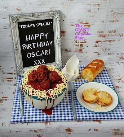 Spaghetti and garlic bread - Cake by Amelia Rose Cake Studio