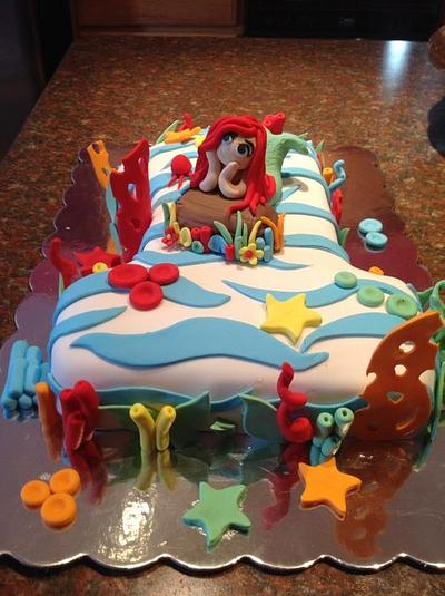 One year little mermaid cake!!! - Cake by luz m sida