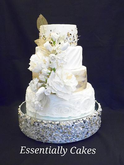 Sequins and Pearl Wedding  - Cake by Essentially Cakes