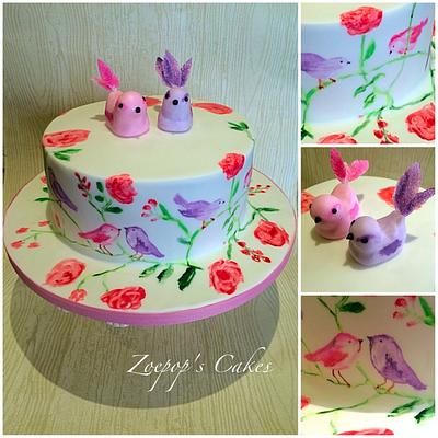 Painted birds  - Cake by Zoepop