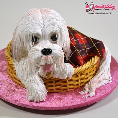 3D Puppy Dog in a Basket Cake - Cake by Serdar Yener | Yeners Way - Cake Art Tutorials
