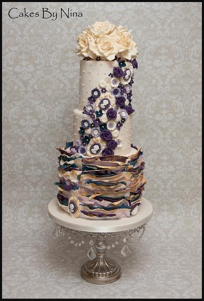 Vintage Purple Paper Effect - Cake by Cakes by Nina Camberley