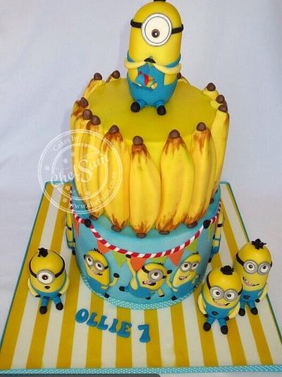 Minions 3D and 2D - Cake by chefsam