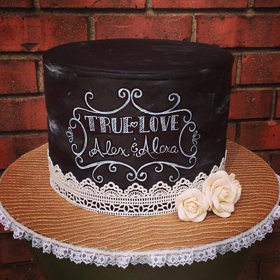 Chalk Board Lace Cake - Cake by Jamie Cupcakes