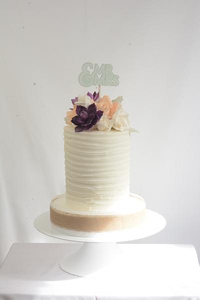 Rustic Buttercream with Sugar Flowers - Cake by Sugarpixy
