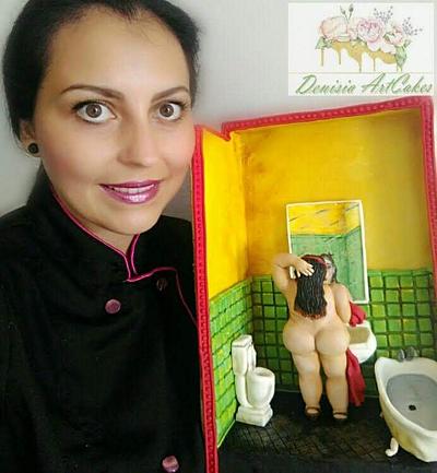 Mujer en Baño Botero Challenge - Cake by Denisia Savin