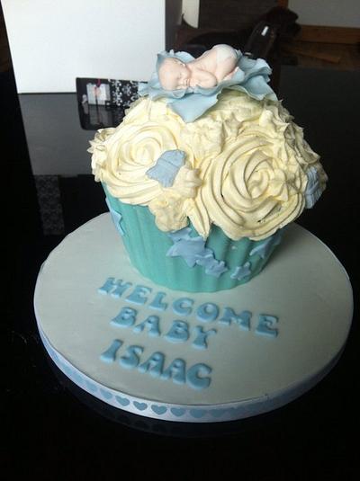 Baby boy giant cupcake  - Cake by Meenascakes1