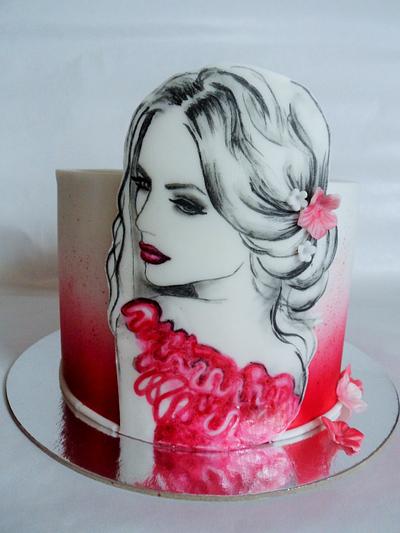 Lady in pink - Cake by Veronika