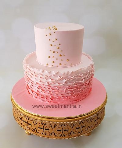 1st birthday fondant cake - Cake by Sweet Mantra Homemade Customized Cakes Pune