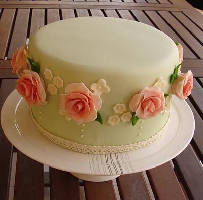 Rose Birthday Cake - Cake by Neda's Cakes
