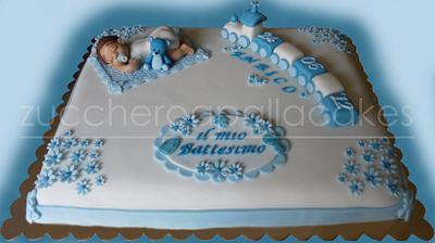baby and train - christening - Cake by Sara Luvarà - Zucchero a Palla Cakes