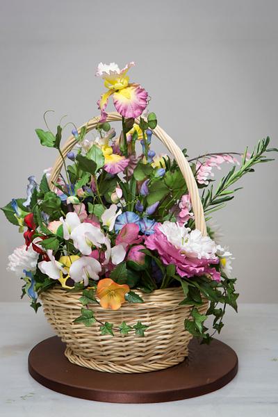cottage garden flower basket - Cake by SAIMA HEBEL