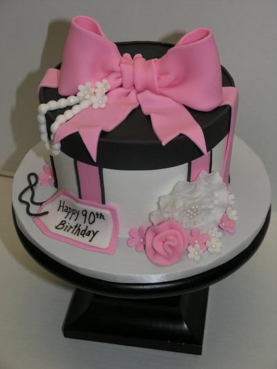 Pink and Black Hat Box - Cake by Jeana Millan