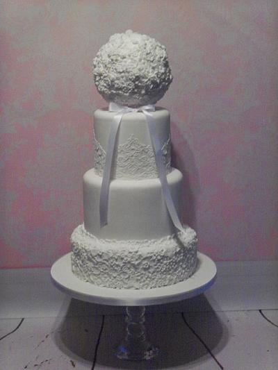 Flower pomander Wedding cake - Cake by Couture Confections
