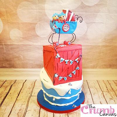thing 1 and 2 baby shower cake - Cake by Alexis M